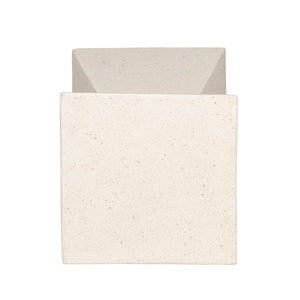 Hourglass White Terrazzo Square Side Table