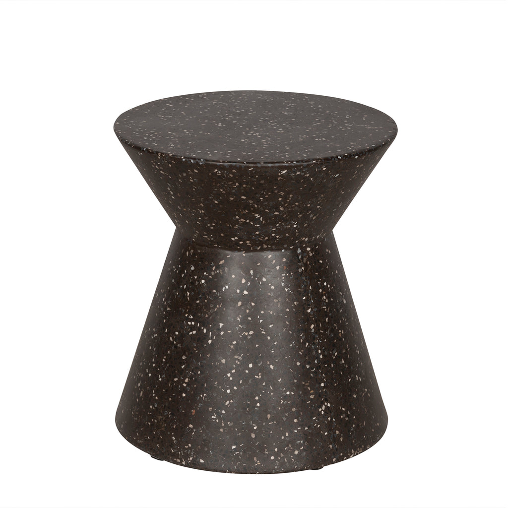 Hourglass Black Terrazzo Round Side Table