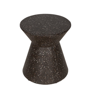 Hourglass Black Terrazzo Round Side Table