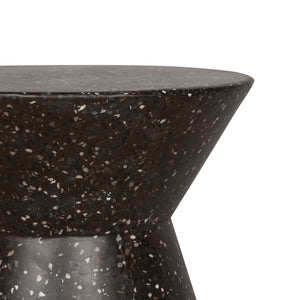 Hourglass Black Terrazzo Round Side Table